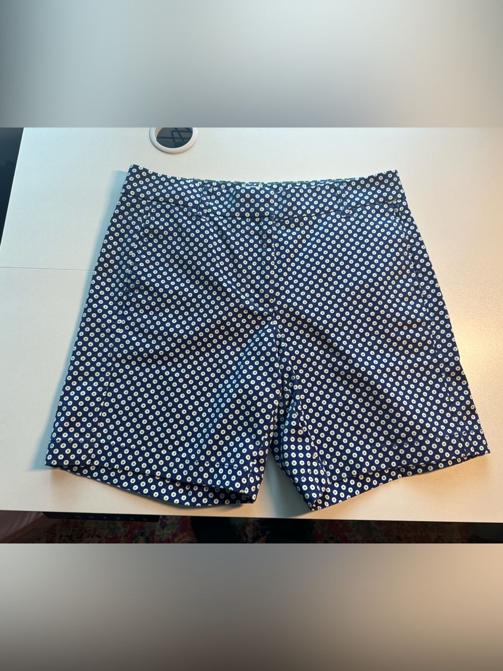 J. Crew Navy and White Polka Dot Shorts